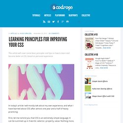 Learning Principles for Improving Your CSS