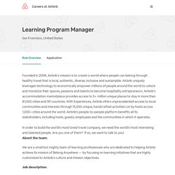 Learning Program Manager - Careers at Airbnb