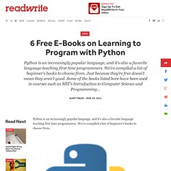 6 Free E-Books on Learning to Program with Python