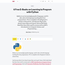 6 Free E-Books on Learning to Program with Python