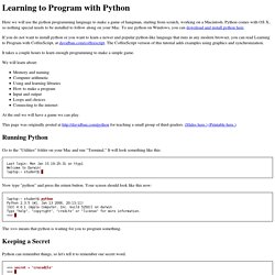 Learning to Program with Python