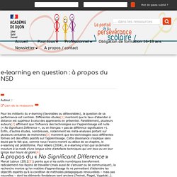 e-learning en question : à propos du NSD - Perscol