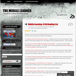 Mobile Learning: A 5th Reading List