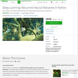 Deep Learning: Recurrent Neural Networks in Python