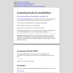 Learning Scala in small bites
