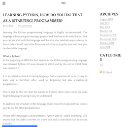Learning Python, how do you do that as a (starting) programmer? - CODING NINJAS