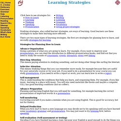 Learning Strategies