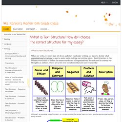 Haiku Learning : Ms. Rankin's Rockin' 6th Grade Class : What is Text Structure/ How do I choose the correct structure for my essay?