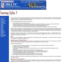 Learning Styles