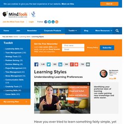 Learning Styles - Learning skills from MindTools.com