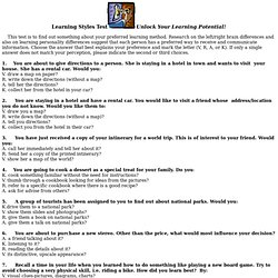 LEARNING STYLES TEST PAGE