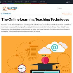 The Online Learning Teaching Techniques
