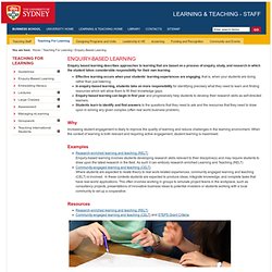 Enquiry-Based Learning - Learning & Teaching - Staff