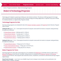 Summer Learning 2015 - Maker & Technology Programs