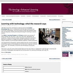 Learning with technology: what the research says « tel.ac.uk