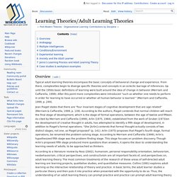 Learning Theories/Adult Learning Theories