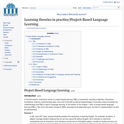 Learning theories in practice/Project-Based Language Learning