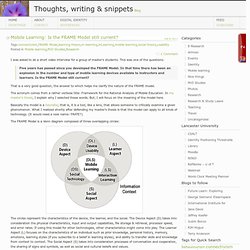 Mobile Learning: Is the FRAME Model still current? - Thoughts, writing & snippets