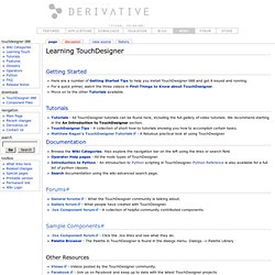 Learning TouchDesigner - TouchDesigner 088 Wiki