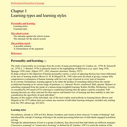 Learning types and learning styles