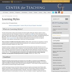 Learning Styles & Preferences