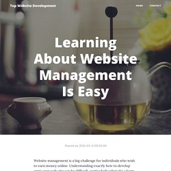 Learning About Website Management Is Easy