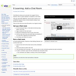 E-Learning: Add a Chat Room - WiseNet Resource Centre