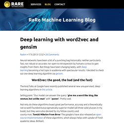 Deep learning with word2vec and gensim » RaRe Technologies