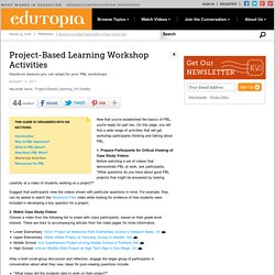 Project-Based Learning Workshop Activities