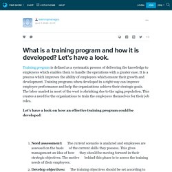 What is a training program and how it is developed? Let’s have a look.: learningmanages — LiveJournal