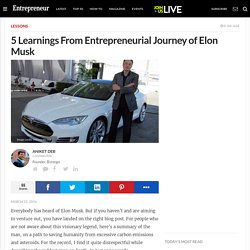 5 Learnings From Entrepreneurial Journey of Elon Musk