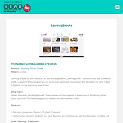 LearningSnacks - Das Online-Handbuch ‚Deutsch als Zweitsprache‘