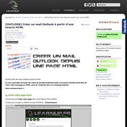 LEARNUP - [OUTLOOK] Créer un mail Outlook à partir d'une source HTML