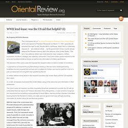 WWII lend-lease: was the US aid that helpful? (I) 