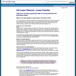 Car Lease Takeover - Lease Transfer - How does it work?