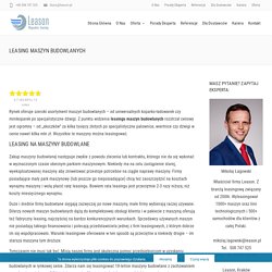 Leasing maszyn budowlanych
