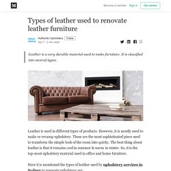 Types of leather used to renovate leather furniture