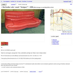 Red leather sofa / couch **designer**