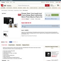 Pioneer Sewn 'Live-Laugh-Love' Frame Design Black Leatherette Memo Photo Albums (Pack of 2