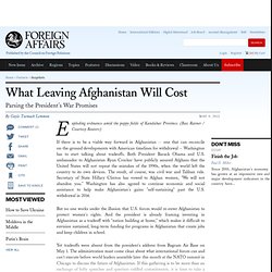 What Leaving Afghanistan Will Cost