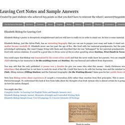 Elizabeth bishop essay leaving cert 08 picture