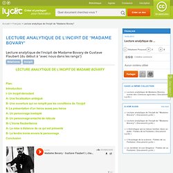 Lecture analytique de l'incipit de "Madame Bovary"