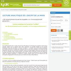 Lecture analytique de l'excipit de La Main - Document lyclic