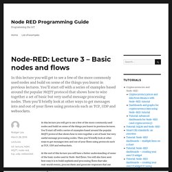 Node-RED: Lecture 3 – Basic nodes and flows – Node RED Programming Guide