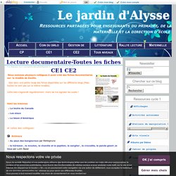 Jardin d'Alysse, lecture documentaire CE1-CE2