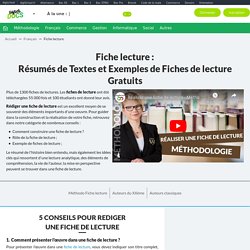 Fiche lecture : exemples de fiches de lecture gratuites