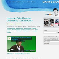 Lecture to Oxford Farming Conference, 3 January 2013