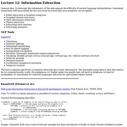 Lecture 12: Information Extraction