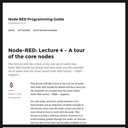 Node-RED: Lecture 4 – A tour of the core nodes