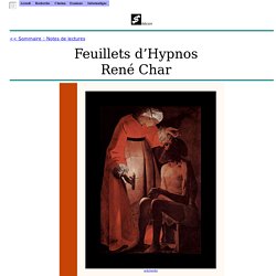 Notes de lectures : Feuillets d'Hypnos de René Char